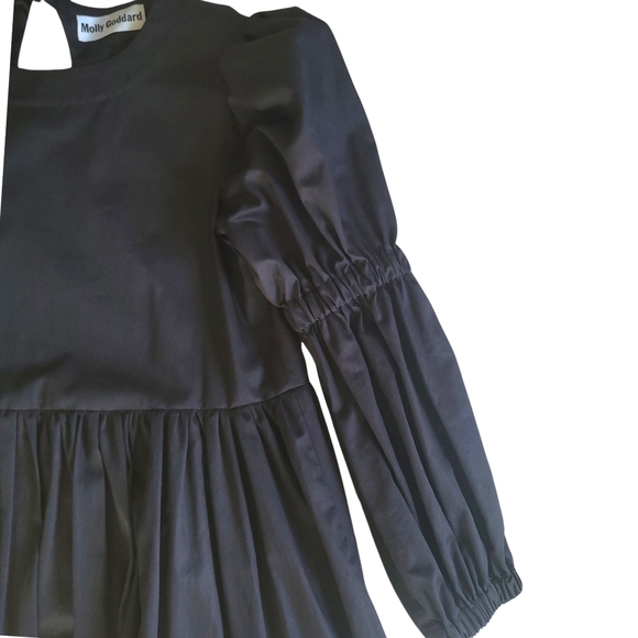 MOLLY GODDARD Runway "Milla" Black Tiered Long Sleeve Midi Dress XS - Picture 9 of 16